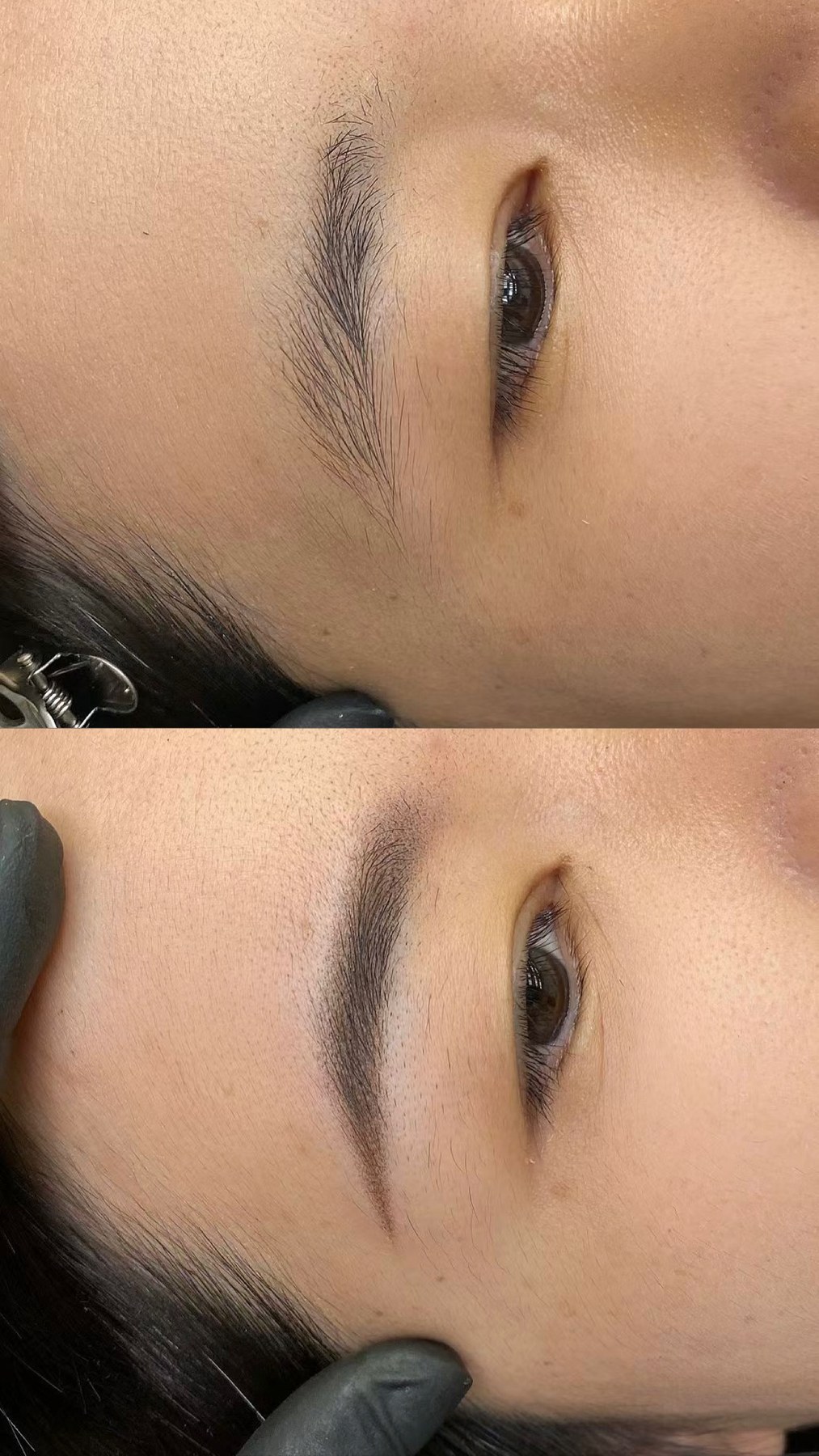 Powder brow before and after by Pinkc Nail Beauty in Kepong
